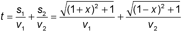 t=s1/v1+s2/v2